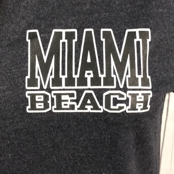 Miami Beach hooded sweater kangaroo pouch fleece unisex - Picture 3 of 8